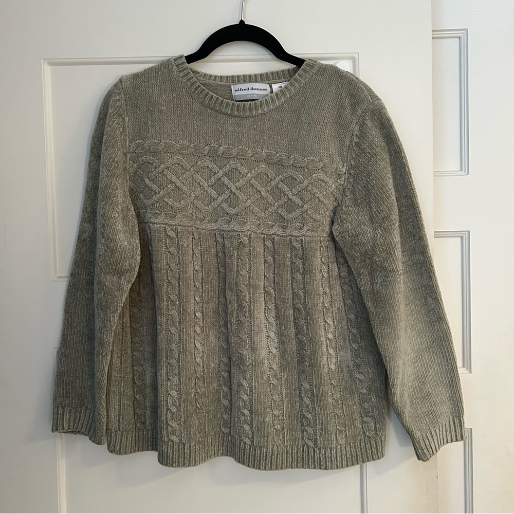 Sage Green Cable Knit Sweater